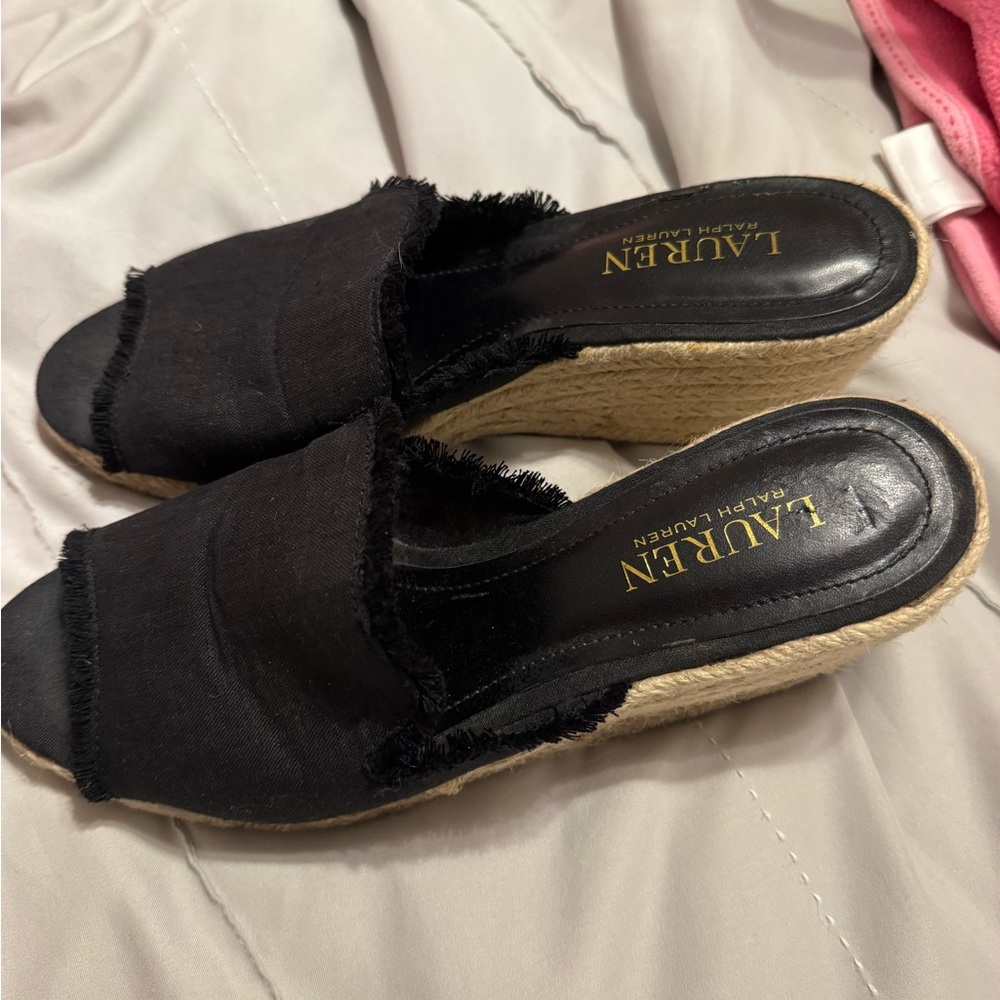 Lauren Ralph Lauren Black Espadrille Sandals